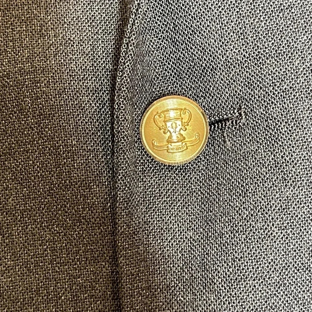 John Weitz Palm Beach Mens Big‎ Tall 44L Gray Blazer Gold Crest Buttons USA Made